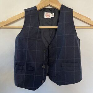 Wonder Nation cute navy blue checkered toddler 18M vest formal wear suit top